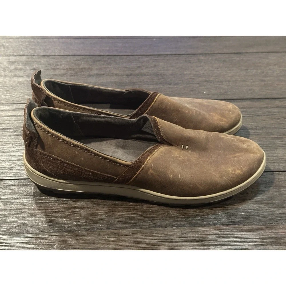 Merrell Ashland Shoes Womens Sz  9.5 Brown Leather Slip On Casual Comfort J42788